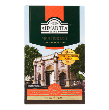 Чай чорний байховий листовий London Ahmad Tea к/у 100г