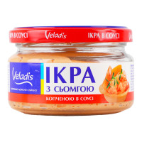 Ікра атлантичних риб з сьомгою копченою в соусі Veladis c/б 160г