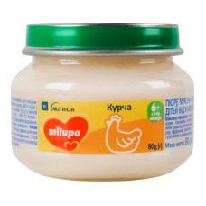 Пюре для дітей від 6міс м'ясне Курча Milupa с/б 80г