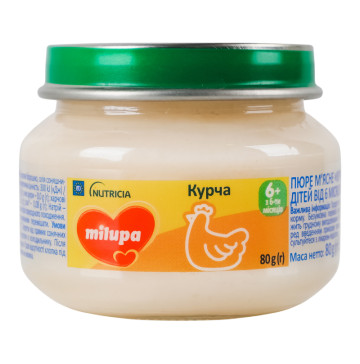Пюре для дітей від 6міс м'ясне Курча Milupa с/б 80г