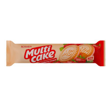 Печиво цукрове з начинкою зі смаком полуниця-крем Multicake Roshen м/у 180г