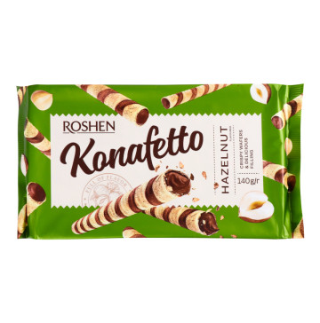 Трубочки вафельні Hazelnut Konafetto Roshen м/у 140г