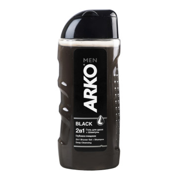 Гель для душу 2в1 з активованим вугіллям Black Arko Men 260мл