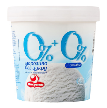Морозиво без цукру 0%+0% Ласунка відро 250г