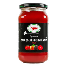 Соус з цукром та підсолоджувачем стерилізований Український фірмовий Руна с/б 485г