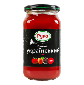 Соус з цукром та підсолоджувачем стерилізований Український фірмовий Руна с/б 485г