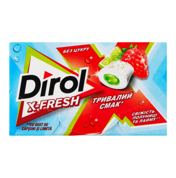 Гумка жувальна без цукру Свіжість полуниці та лайма X-Fresh Dirol к/у 19.5г