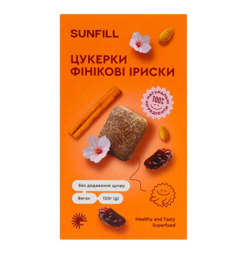 Цукерки Фінікові іриски SunFill к/у 120г