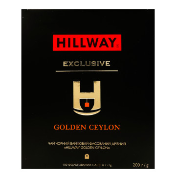 Чай чорний байховий дрібний Golden Ceylon Exclusive Hillway в/с к/у 100х2г