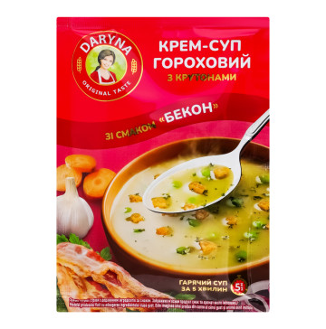 Крем-суп гороховий з крутонами Бекон Daryna м/у 18г
