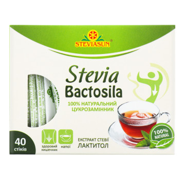 Цукрозамінник натуральний Stevia Bactosila Steviasun к/у 40шт