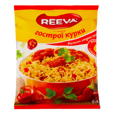 Вермішель швидкого приготування зі смаком гострої курки Reeva м/у 60г