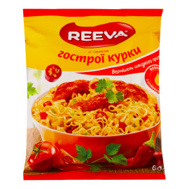 Вермішель швидкого приготування зі смаком гострої курки Reeva м/у 60г