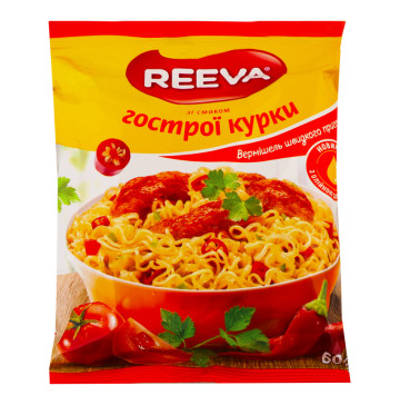 Вермішель швидкого приготування зі смаком гострої курки Reeva м/у 60г