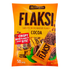 Цукерки з вафельними пластівцями Какао Flaksi Roshen м/у 500г