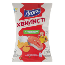 Чипси картопляні зі смаком лосося у вершках Хвилясті Люкс м/у 125г