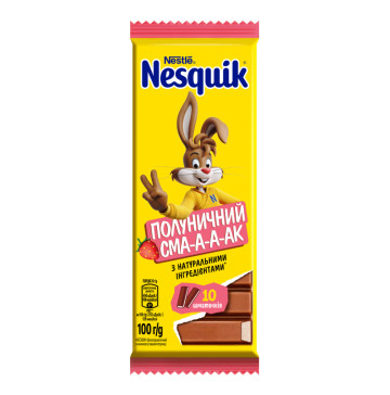 Шоколад молочний з начинкою зі смаком полуниці Nesquik м/у 100г