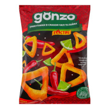 Трикутники кукурудзяні гострі зі смаком чилі та лайма Gonzo м/у 40г Трикутники кукурудзяні гострі зі смаком чилі та лайма Gonzo м/у 40г