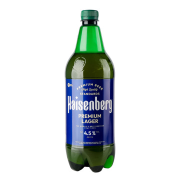 Пиво 1л 4.5% світле фільтроване пастеризоване Преміум Лагер Haisenberg п/пл