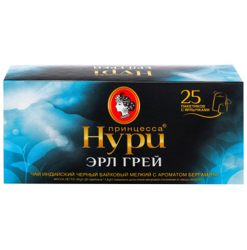Чай чорний з ароматом бергамоту Ерл Грей Принцеса Нурі к/у 25х1.8г