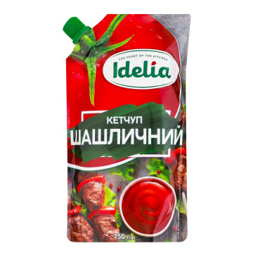 Кетчуп пастеризований Шашличний Idelia д/п 250г