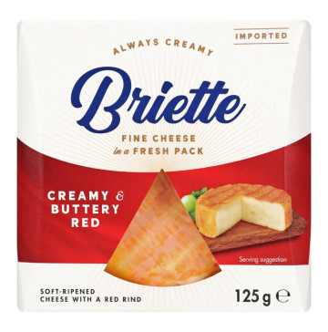 Сир 60% м’який Вершковий з червоною скоринкою Briette к/у 125г
