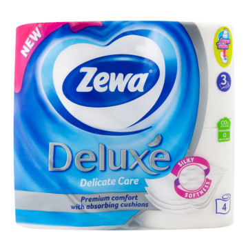Папір туалетний 3-х шаровий Deluxe Zewa 4шт