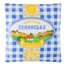 Сметана 15% Селянська м/у 350г