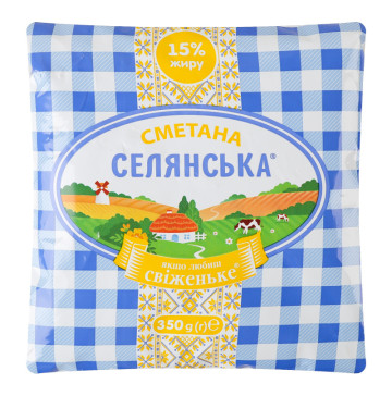 Сметана 15% Селянська м/у 350г