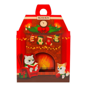 Набір подарунковий Новорічний камін Roshen к/у 665г