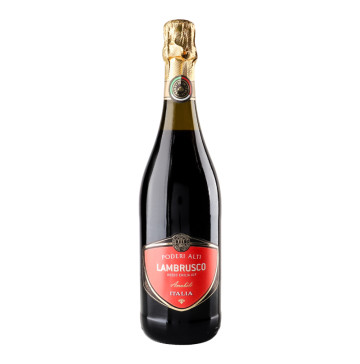 Вино ігристе 0.75л 7.5% червоне напівсолодке Lambrusco Emilia Poderi Alti пл