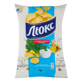 Чипси картопляні зі смаком сметани та зелені Люкс м/у 125г