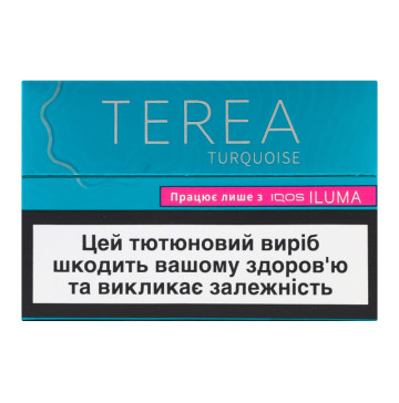 Виріб тютюновмісний для електричного нагрівання з фільтром Terea Turquoise 20шт