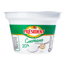 Сметана 20% President ст 180г