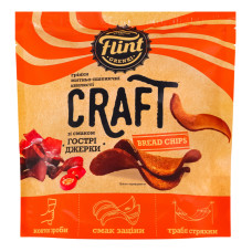 Грінки житньо-пшеничні хвилясті Гострі джерки Craft Bread chips Flint д/п 80г