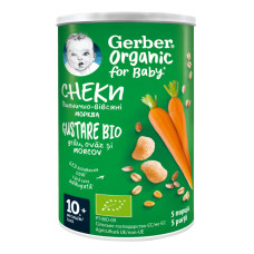 Снеки пшенично-вівсяні для дітей від 10міс з морквою Organic Gerber з/б 35г