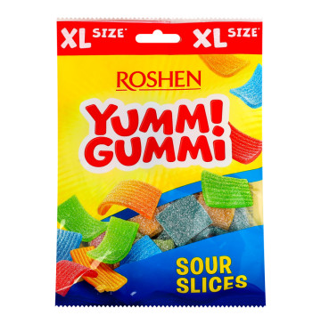 Цукерки желейні Sour slices Yummi gummi Roshen м/у 165г