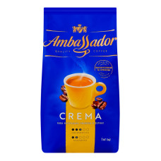 Кава натуральна смажена в зернах Crema Ambassador м/у 1кг