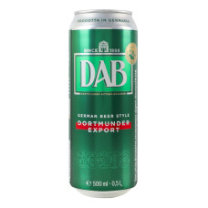 Пиво 0.5л 5% світле фільтроване пастеризоване Export DAB з/б