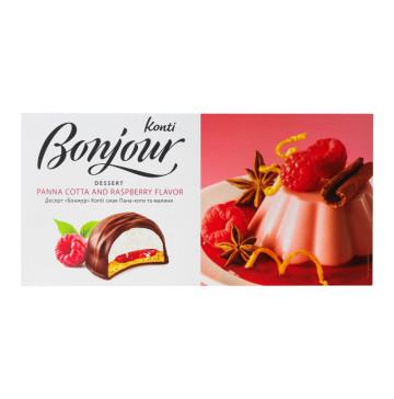 Десерт смак Пана-коти та малини Bonjour к/у 232г Десерт смак Пана-коти та малини Bonjour к/у 232г