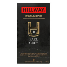 Чай чорний байховий дрібний з ароматом бергамота та цедрою апельсина Earl Grey Exclusive Hillway в/с к/у 25х2г