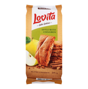 Печиво здобне з яблуком і корицею Lovita Cake Cookies Roshen м/у 168г