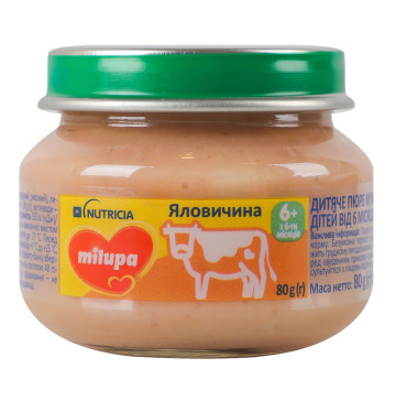Пюре для дітей від 6міс м'ясне Яловичина Milupa с/б 80г