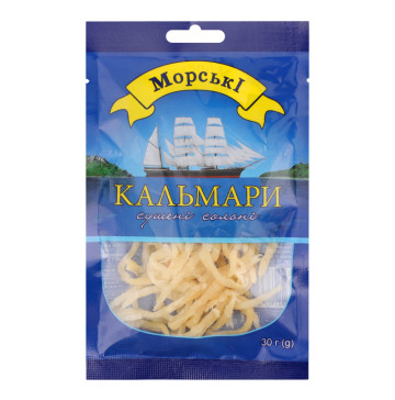 Кальмари сушені солоні Морські м/у 30г