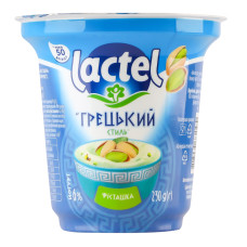 Йогурт 6% Грецький стиль Фісташка Lactel ст 230г