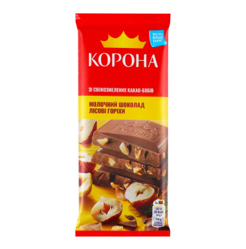 Шоколад молочний Лісові горіхи Корона м/у 85г