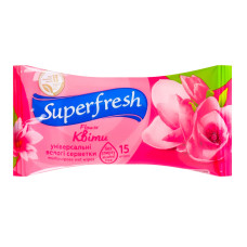 Серветки вологі універсальні Flower Superfresh 15шт