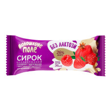 Сирок глазурований 26% безлактозний солодкий з фруктовим наповнювачем Малина-гранат Волошкове поле м/у 36г