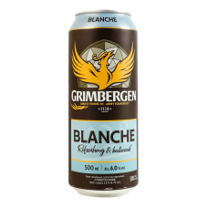 Пиво спеціальне світле пастеризоване Blanche Grimbergen 6% з/б 500мл Пиво спеціальне світле пастеризоване Blanche Grimbergen 6% з/б 500мл