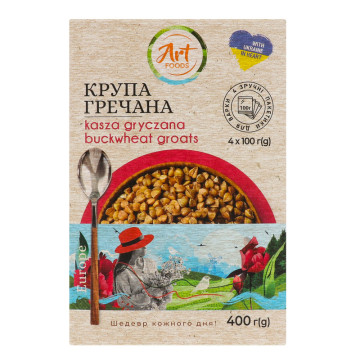 Крупа гречана Art Foods к/у 4х100г